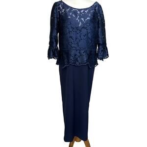 JS Collection navy Mother of the Bride dress,‎ long, 14, classic, elegant